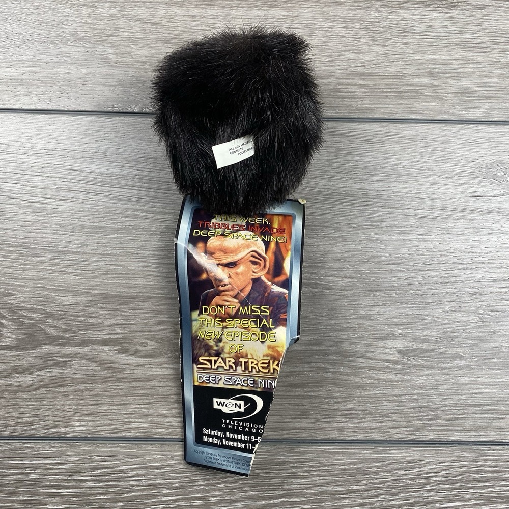 Vintage 1996 Star Trek Tribble Deep Space Nine Plush Toy 4" Black Original Rare